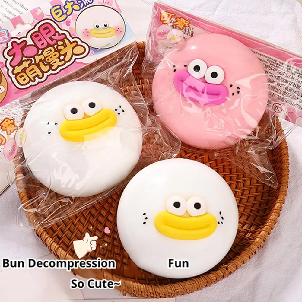 Squishy Cute Bun Squeeze Toy Jumbo TPR Crunchy Squishy Stress Relief ADHD Won Toy Squishies Slow Rising Funny Fidget Toy