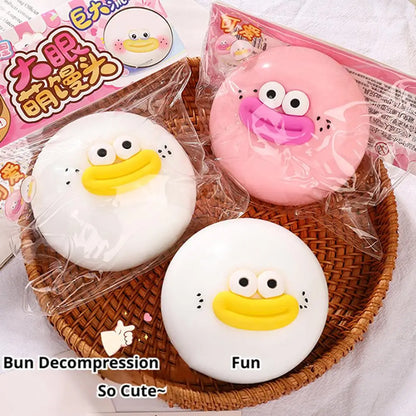 Squishy Cute Bun Squeeze Toy Jumbo TPR Crunchy Squishy Stress Relief ADHD Won Toy Squishies Slow Rising Funny Fidget Toy