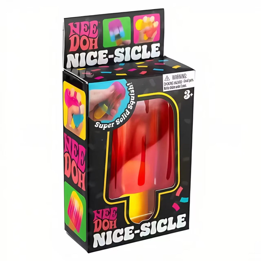 Schylling Nee Doh Nice Cube Nice-Sicle Sensory Toy, Stress Relief Squishy Squeeze Cube, Calming Fidget for ADHD & Focus