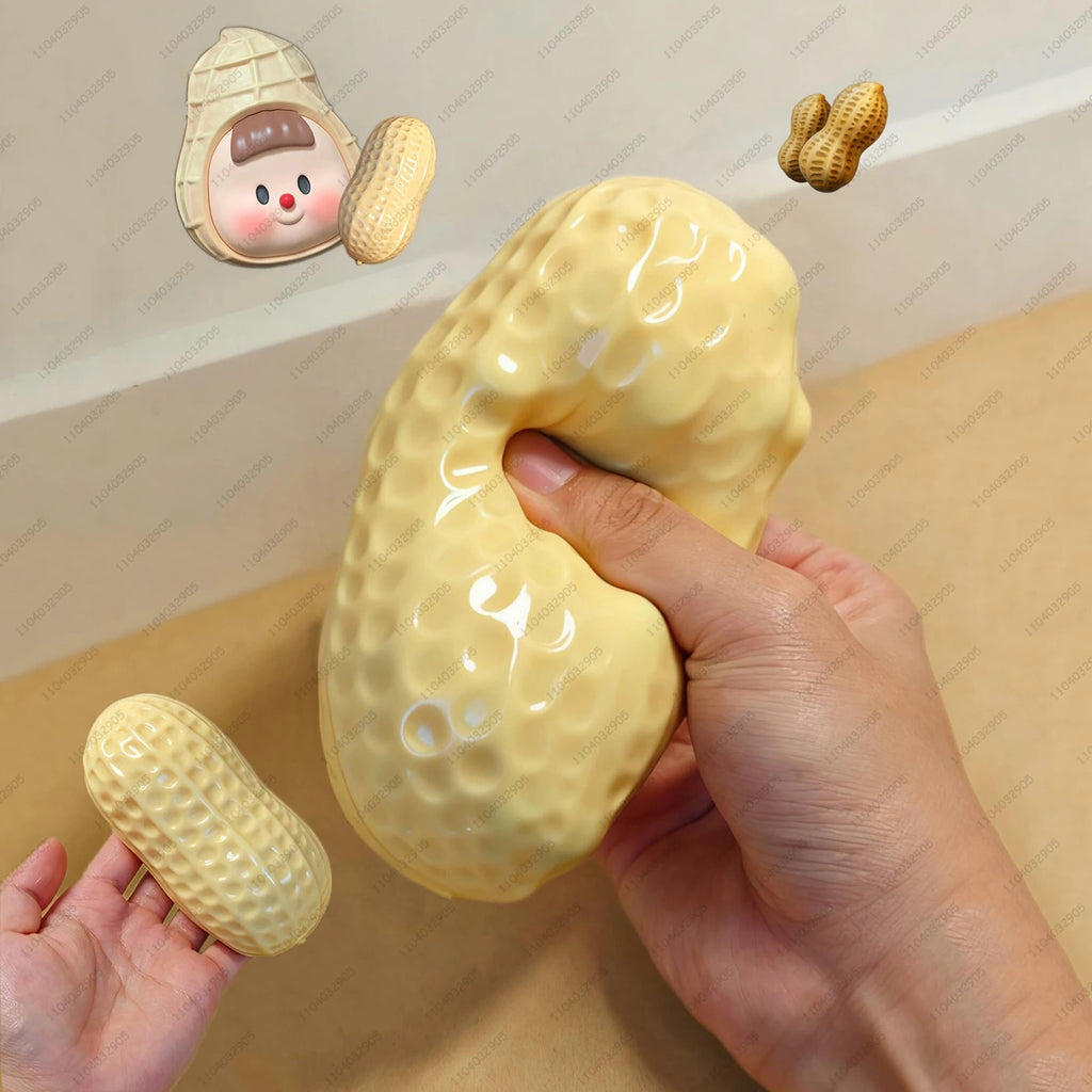 Peanut Stress Ball Crunchy Squeeze Ball Squishy Toy Buttery-Soft Feel Fidget Toy ASMR Sensory anti Stress Toys for Kids & Adults