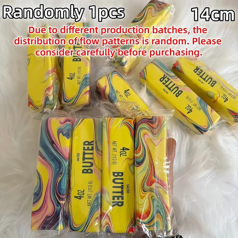 H 14cm Color Butter Stick Squishy Fidget Toy – Slow Rebound Stress Relief