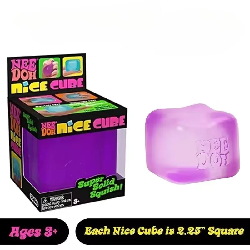 Schylling Nee Doh Nice Cube Nice-Sicle Sensory Toy, Stress Relief Squishy Squeeze Cube, Calming Fidget for ADHD & Focus